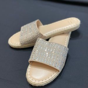 A new day Kenna tan embellished espadrille sandals NWOT (size 11)
